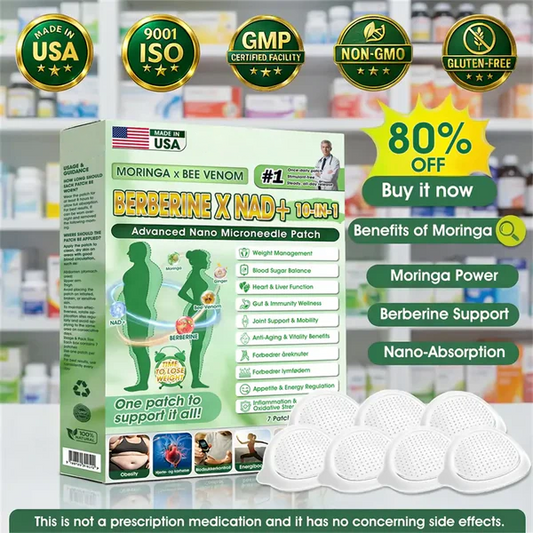 🧑‍⚕️🩺 Moringa · Berberin × NAD+ 10-in-1 Nano-Patch – Sichtbare Ergebnisse in 7 Tagen