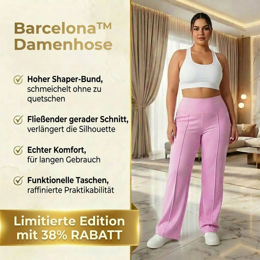 Barcelona Damenhose mit hohem, formendem Bund und geradem, lockerem und komfortablem Schnitt