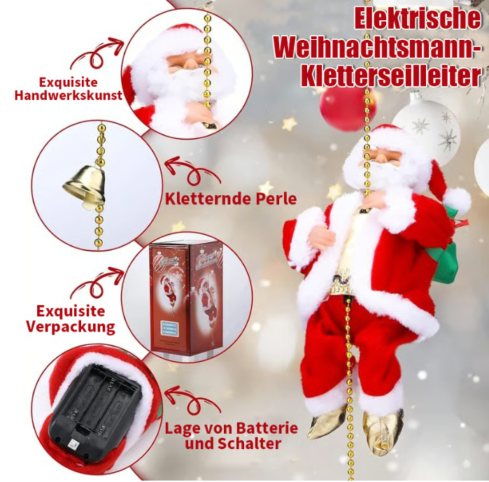 🎅Elektrisches Perlenkletter-Weihnachtsmann-Musikspielzeug