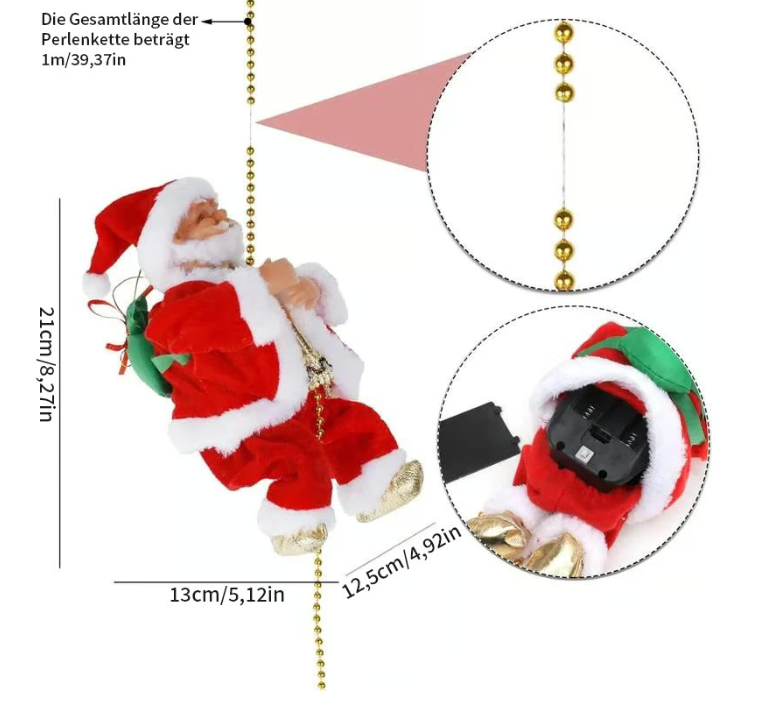 🎅Elektrisches Perlenkletter-Weihnachtsmann-Musikspielzeug