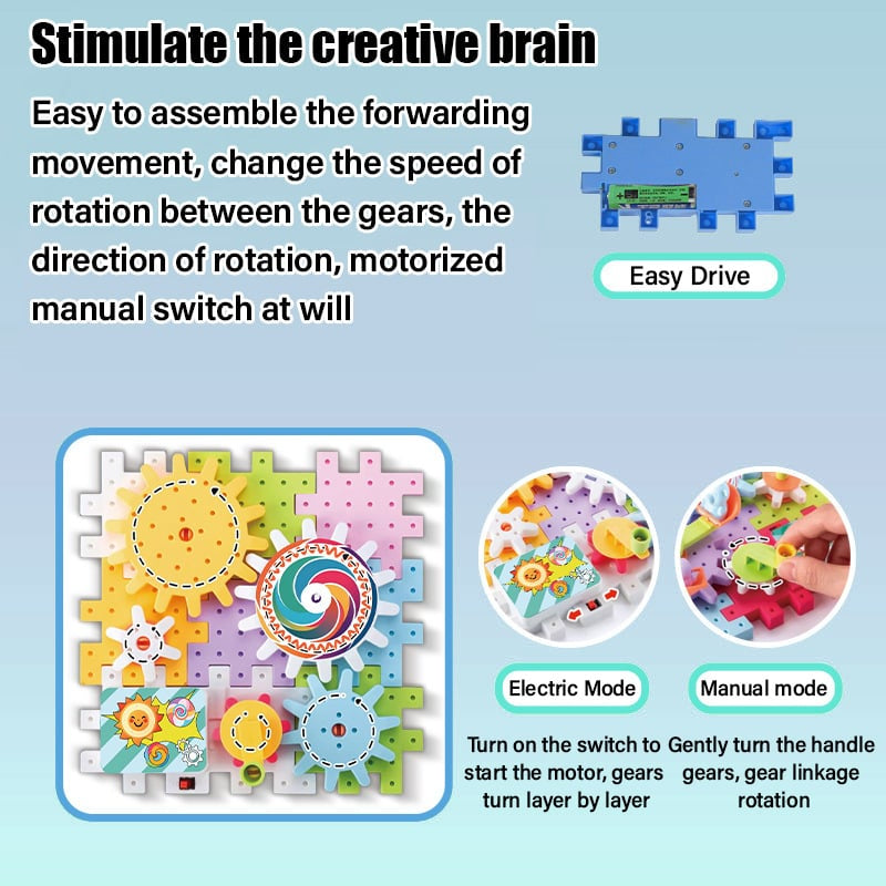Lernspielzeug STEM Elektrische Zahnräder Blöcke