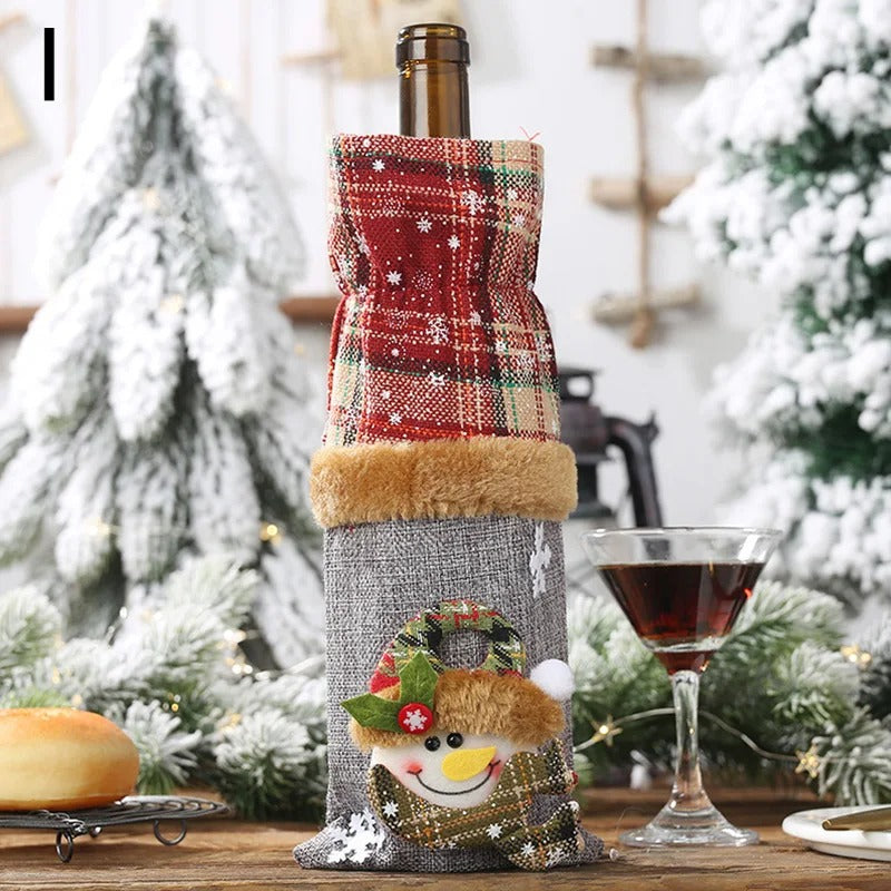 Weihnachten Flasche Hülse Schneemann & Weihnachtsmann