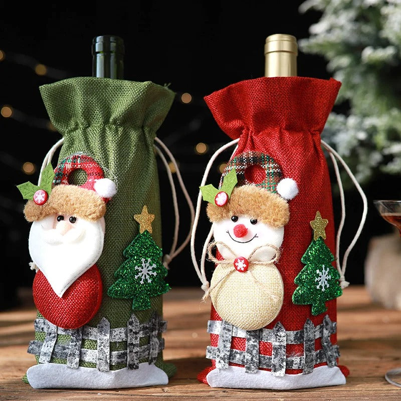 Weihnachten Flasche Hülse Schneemann & Weihnachtsmann